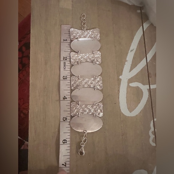 Mixed Texture Sterling Silver Bracelet - Picture 6 of 11